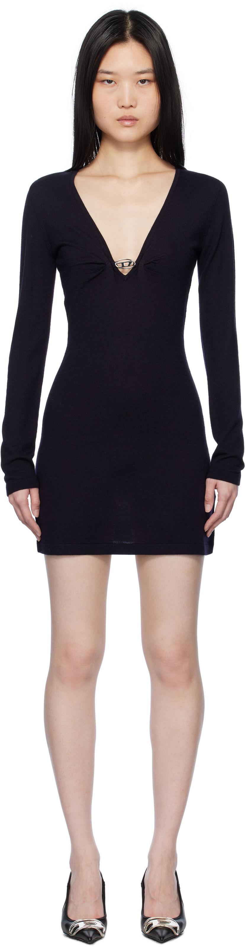 Kjole Diesel Diesel M-Placky Minidress Mørkeblå | A17454 0JQAB