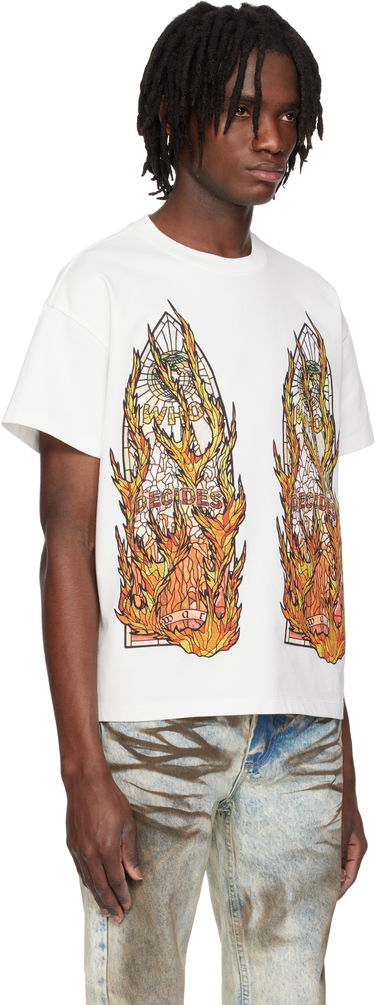 T-shirt Who Decides War Who Decides War Flame Glass T-Shirt Hvid | 1110030001SE25, 1