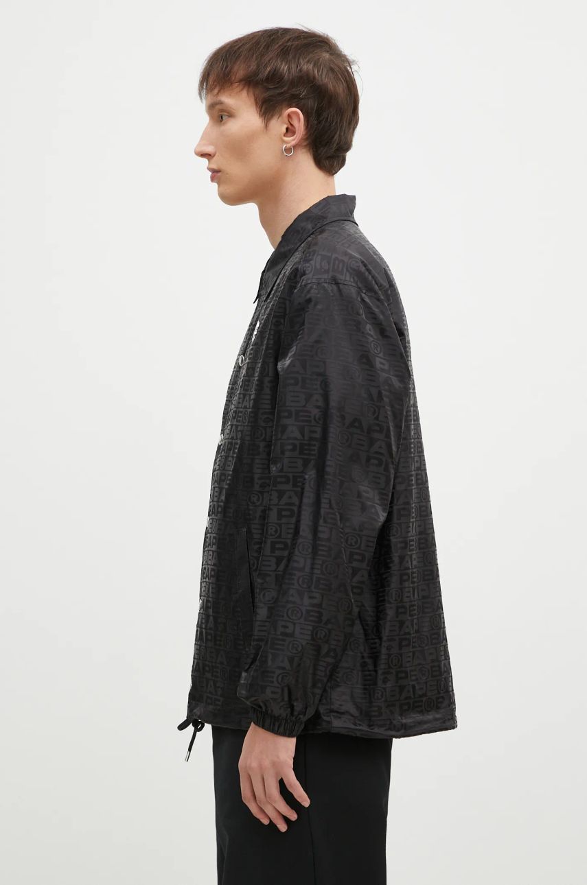 Vindjakke BAPE Lux Sport Pattern Jacquard Nylon Coach Jacket Sort | 1K80140314, 1