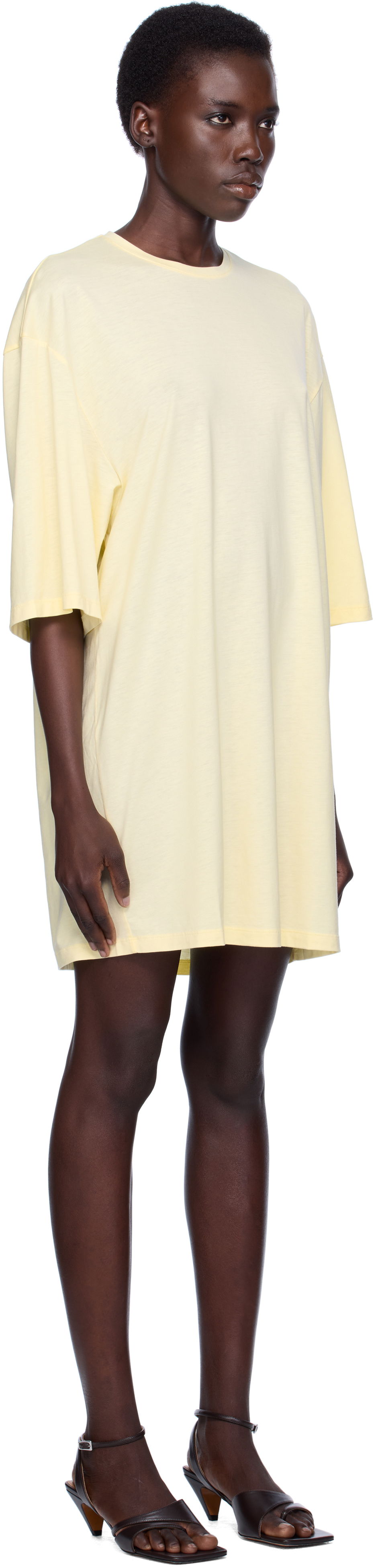 Kjole TOTEME TOTEME Relaxed Tee Minidress Gul | 253-WRT0594-FB0419, 1