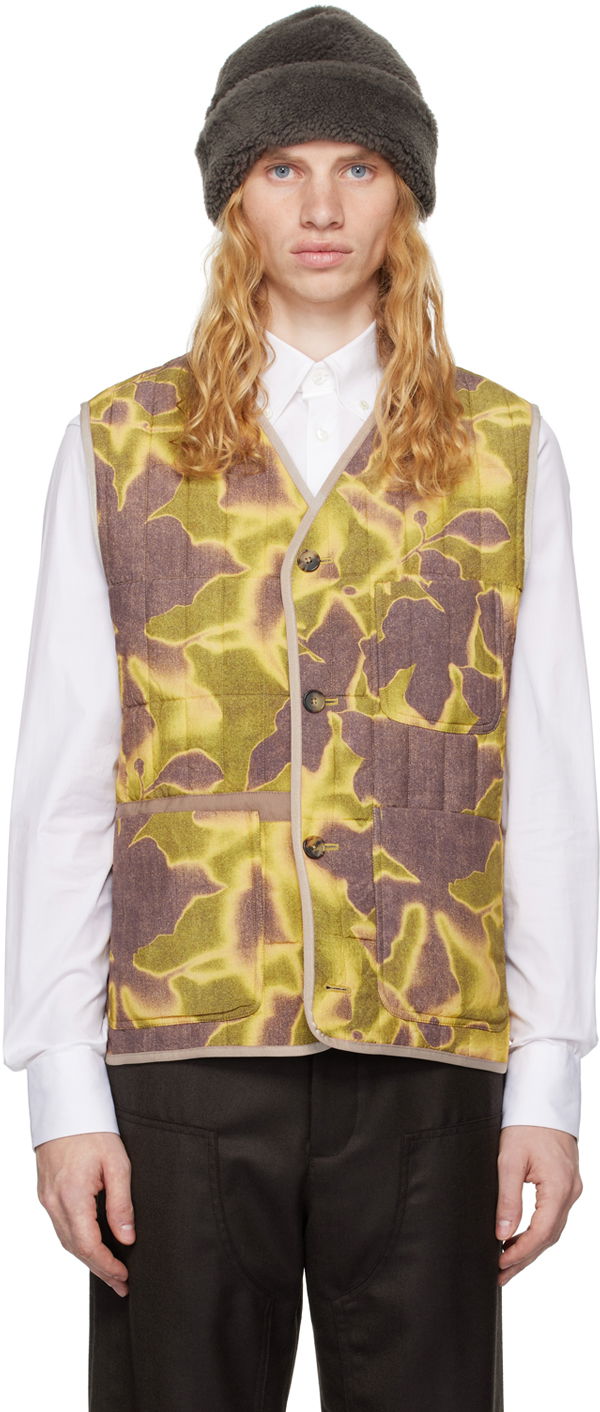 Vest Paul Smith Paul Smith Photogram Leaves Print Quilted Vest Grøn | M1R-134Z-N02490-10