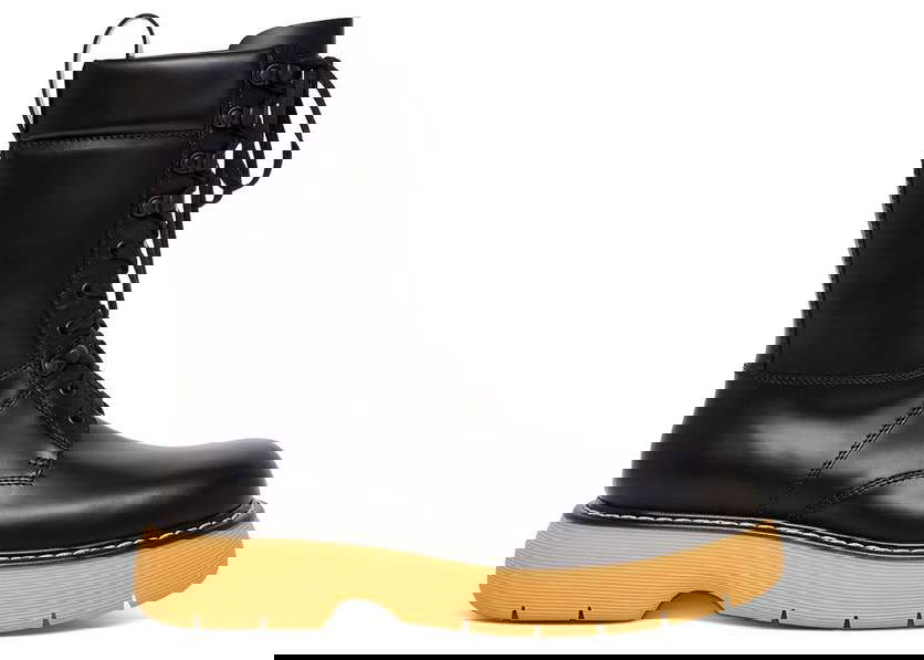 Sneakers og sko Bottega Veneta The Bounce Leather Lace Up Boot Sort | 651260V00H01032, 0