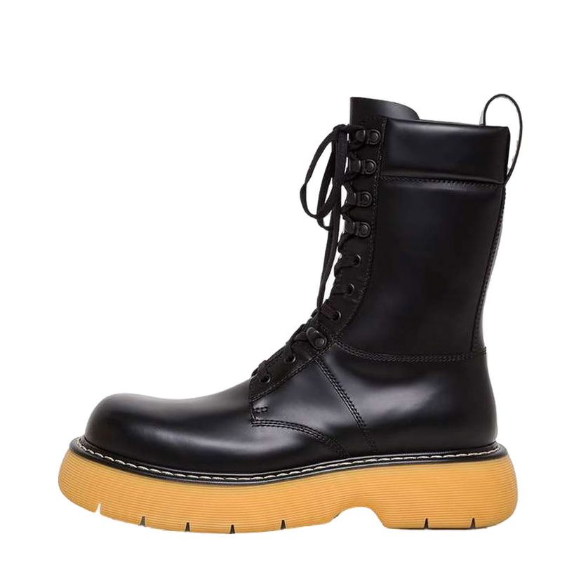 Sneakers og sko Bottega Veneta The Bounce Leather Lace Up Boot Sort | 651260V00H01032