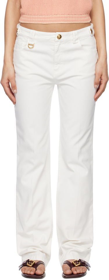 Bukser CHLOÉ Chloé Straight Leg Pants Hvid | CH25SPA12365, 0