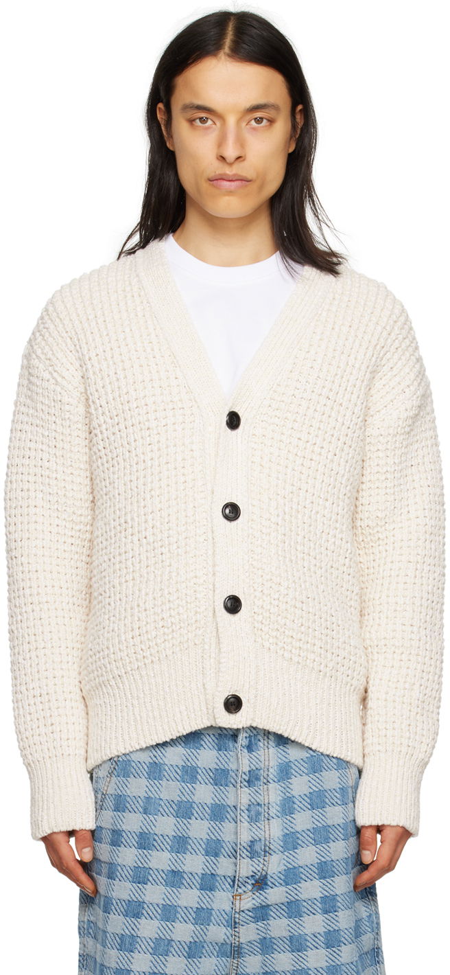 Sweater AMI Button Cardigan Hvid | UKC061.KN0009, 0