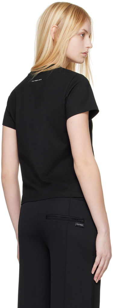 T-shirt Courrèges Straight Logo T-Shirt Sort | 124JTS006JS0112, 2