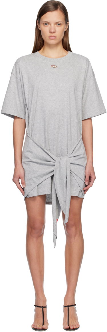 Kjole Diesel D-Eivor T-shirt Minidress with Tied Knot Detail Grå | A19232 0NIAX, 0