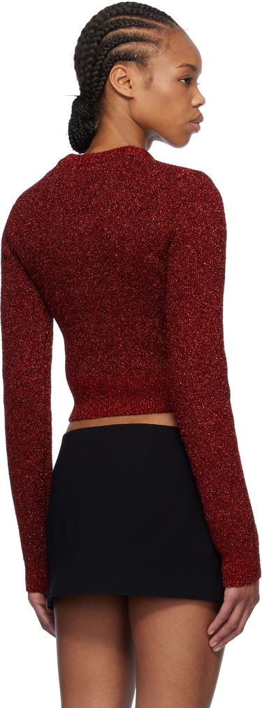 Sweater GANNI Ganni Sparkle Short Cardigan Rød | K2367, 2