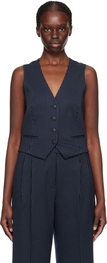 Vest rag & bone Priya Pinstripe Vest Blå | WAC23HT044LC44, 0