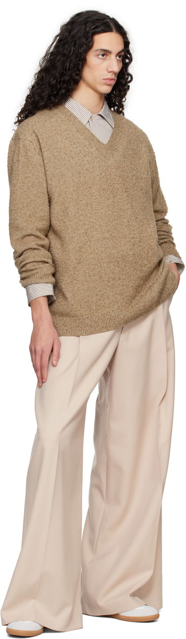 Sweater Maison Margiela Maison Margiela Pilling V-Neck Sweater Brun | S50HN0011 M13108, 3