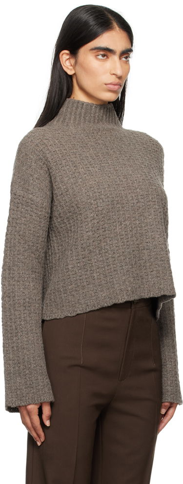 Sweater Loulou de Saison Loulou de Saison Kris Cropped Turtleneck Sweater Brun | KRIS, 1