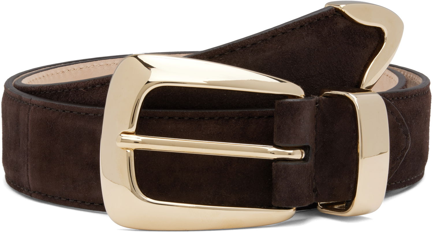 Bælter Khaite KHAITE Benny Suede Belt Brun | 10013-726, 0