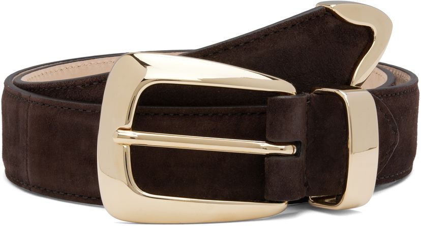 Bælter Khaite KHAITE Benny Suede Belt Brun | 10013-726