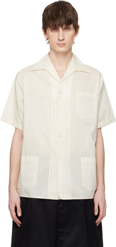 Skjorte Maison Margiela Maison Margiela Pinstriped Camp Collar Shirt Beige | S50DR0009 M35276, 0
