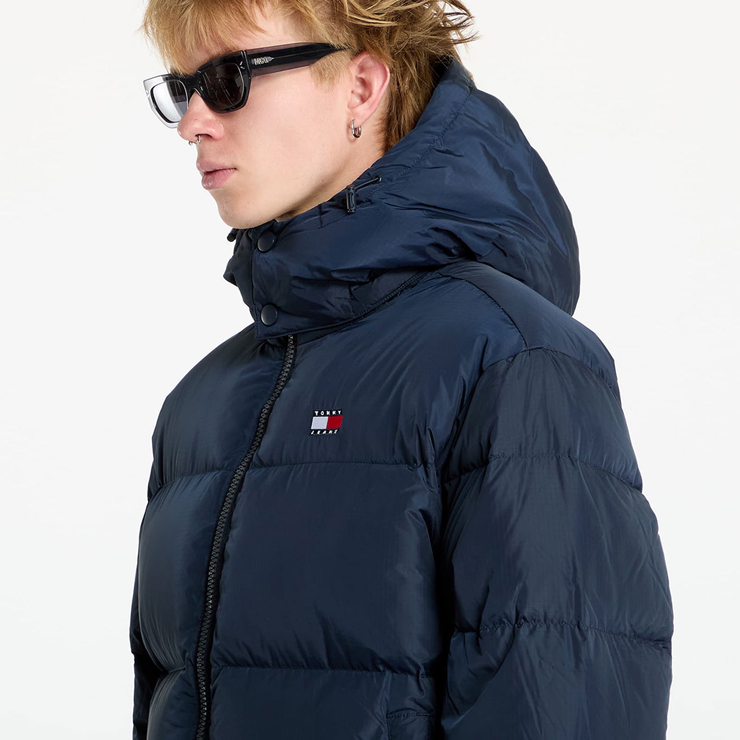 Puffer jakke Tommy Hilfiger Flag Back Alaska Puffer Jacket Blue Mørkeblå | DM0DM20479 C1G, 1