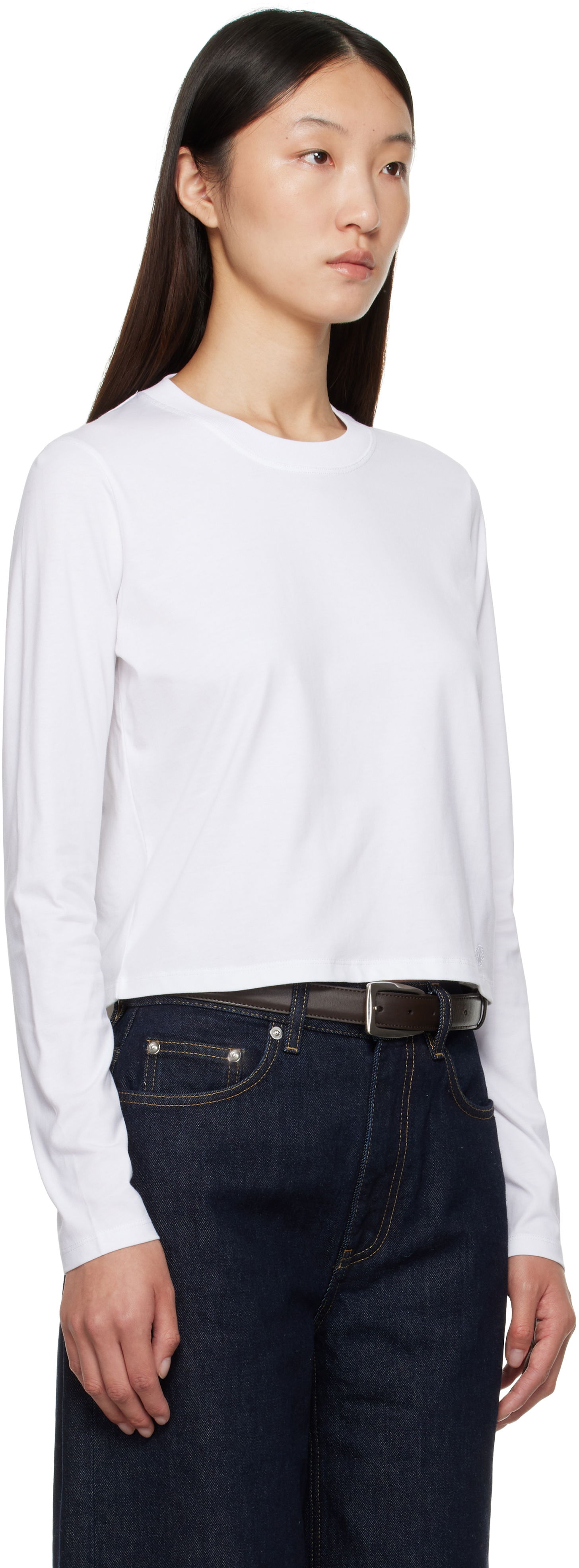 T-shirt Loulou de Saison Loulou de Saison Masal Organic Cotton Long Sleeve T-Shirt Hvid | MASAL LDS, 1