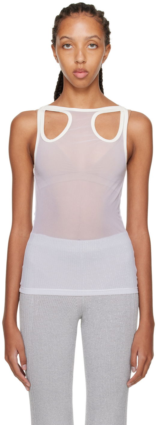 Tanktop Dion Lee Shift Loop Tank Top Hvid | C3084F22