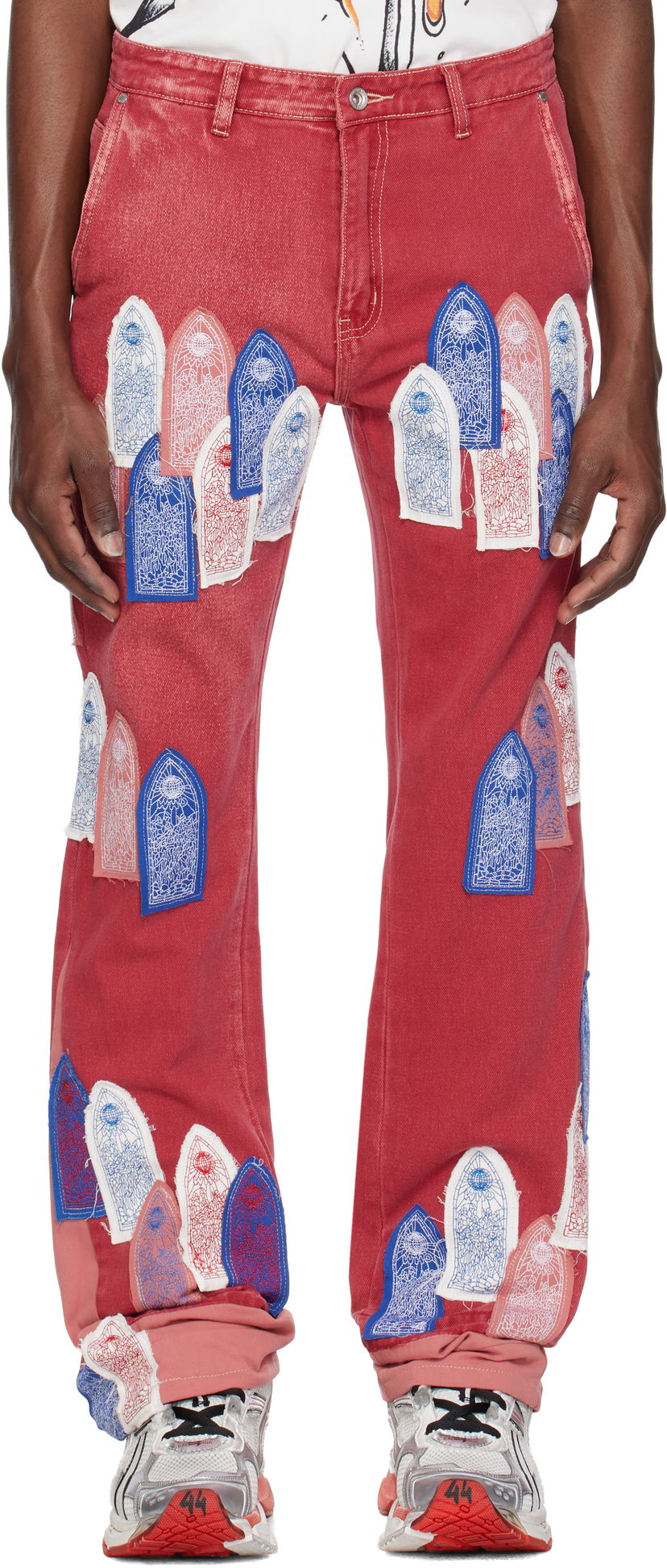 Jeans Who Decides War Who Decides War Patched Arch Carpenter Jeans Rød | 1120950004SS25