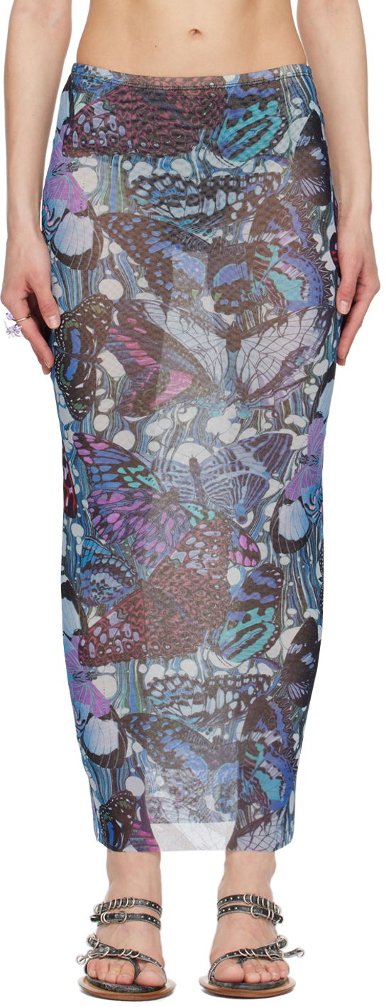 Nederdel Jean Paul Gaultier Gaultier Butterfly Print Maxi Skirt Blå | 24/25-F-JU070-T545-5090