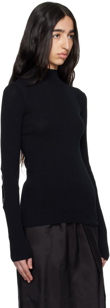 Sweater Maison Margiela MM6 Maison Margiela Elbow Patch Ribbed Turtleneck Top Sort | S62HA0094 M13126, 1