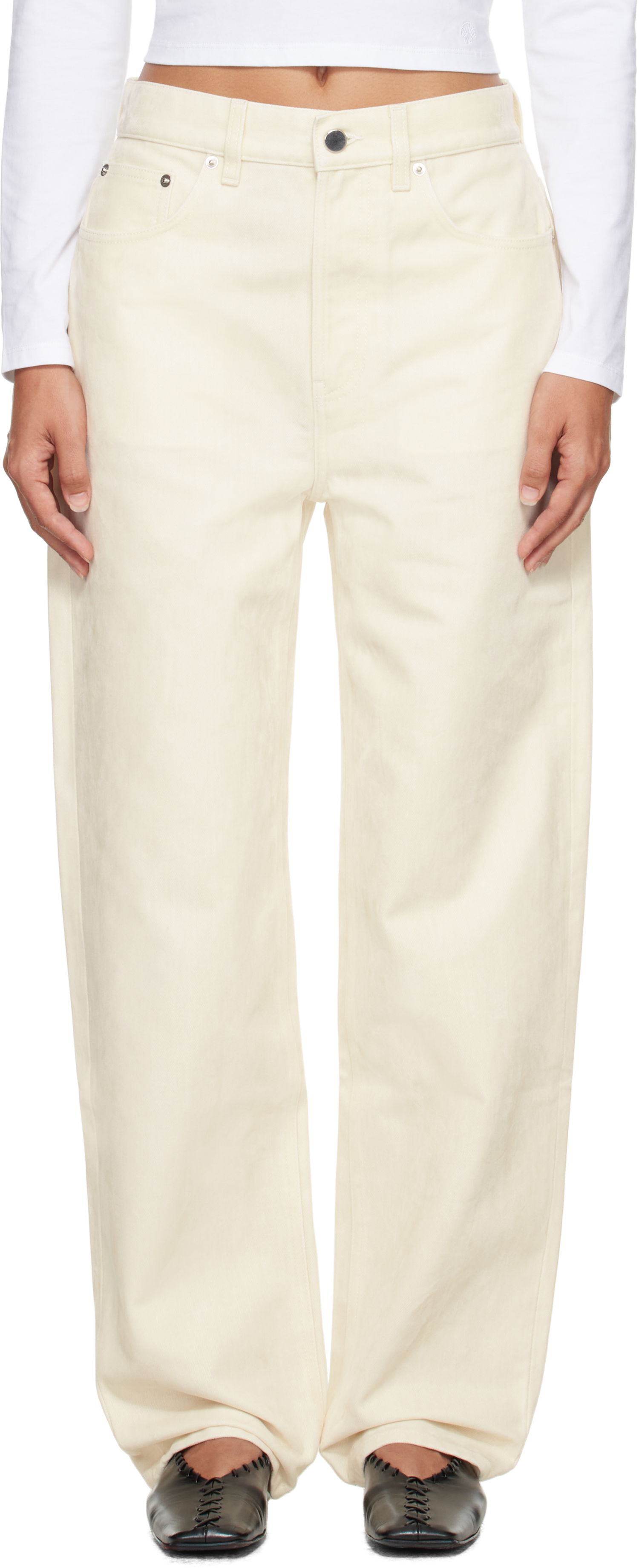 Jeans Loulou de Saison Loulou de Saison Asmar Velvet Jeans Hvid | ASMAR, 0
