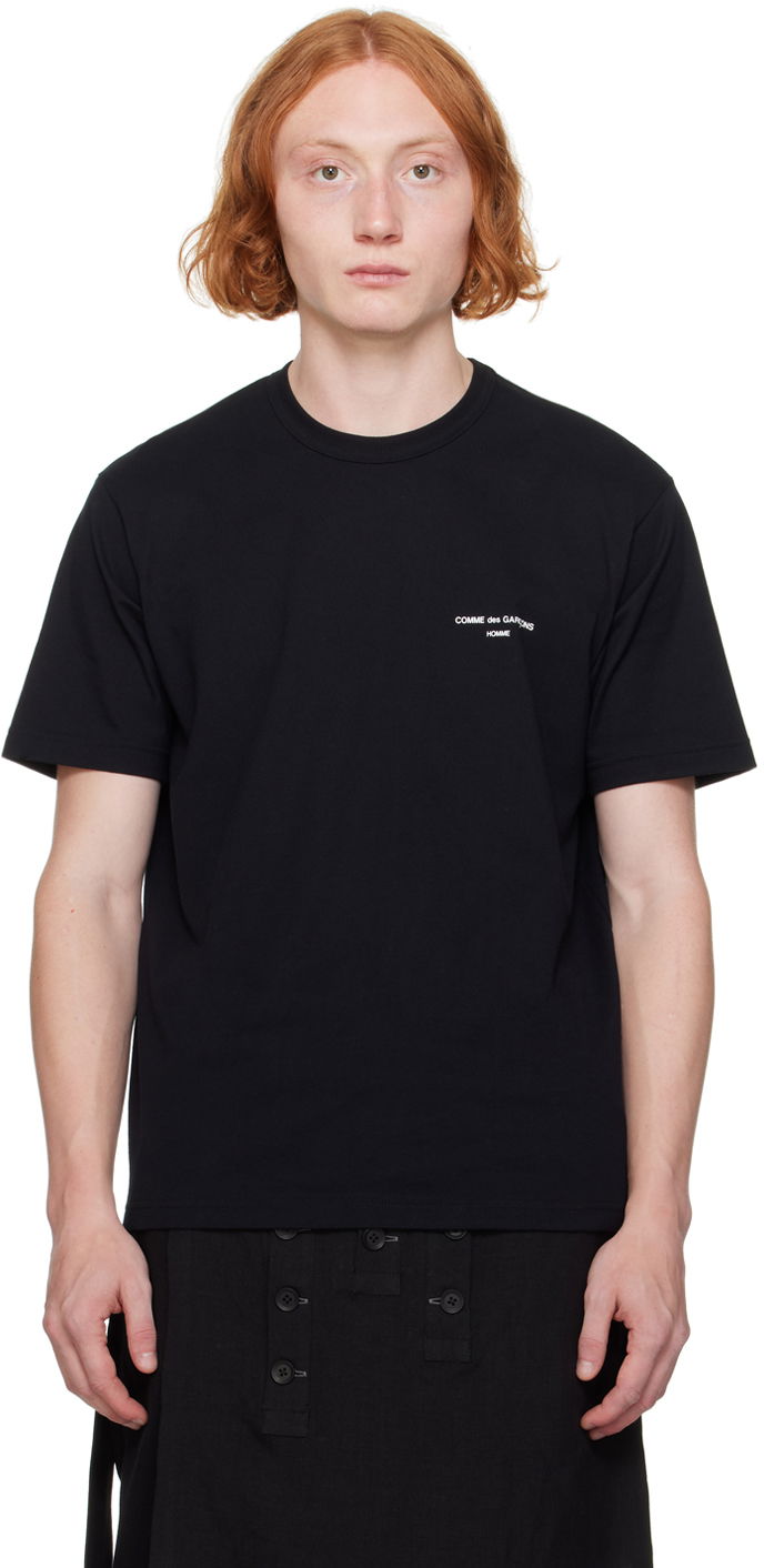 T-shirt Comme des Garçons Homme Black Printed Logo T-Shirt Sort | HN-T101-051