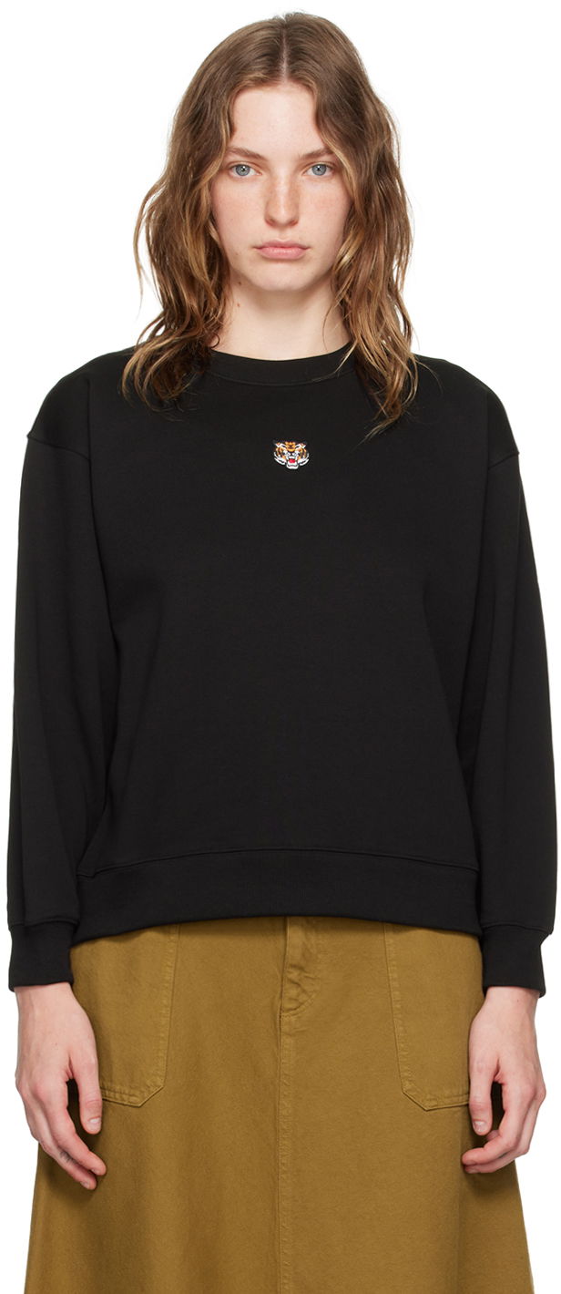 T-shirt KENZO Black Paris Lucky Tiger Sweatshirt Sort | FE52SW1484MF