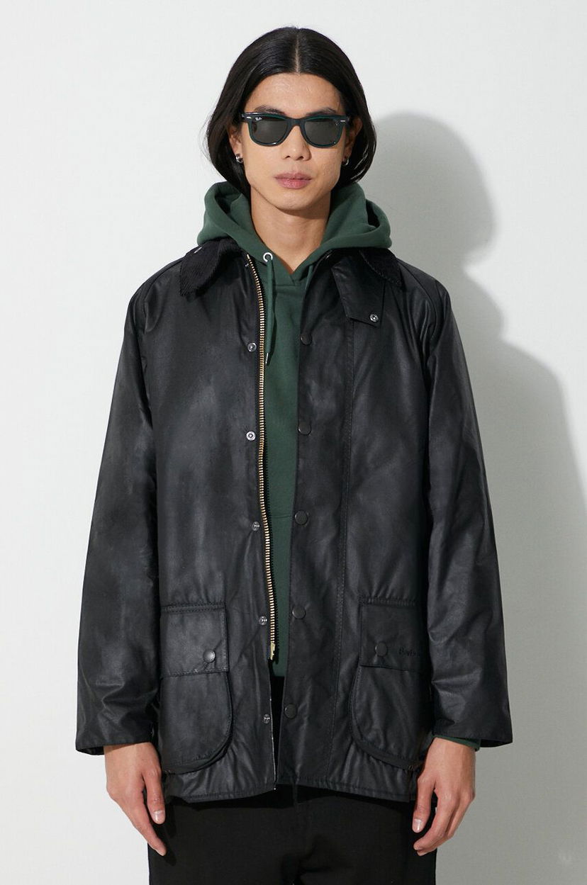 Regnfrakke Barbour Beaufort Wax Jacket Sort | MWX0017