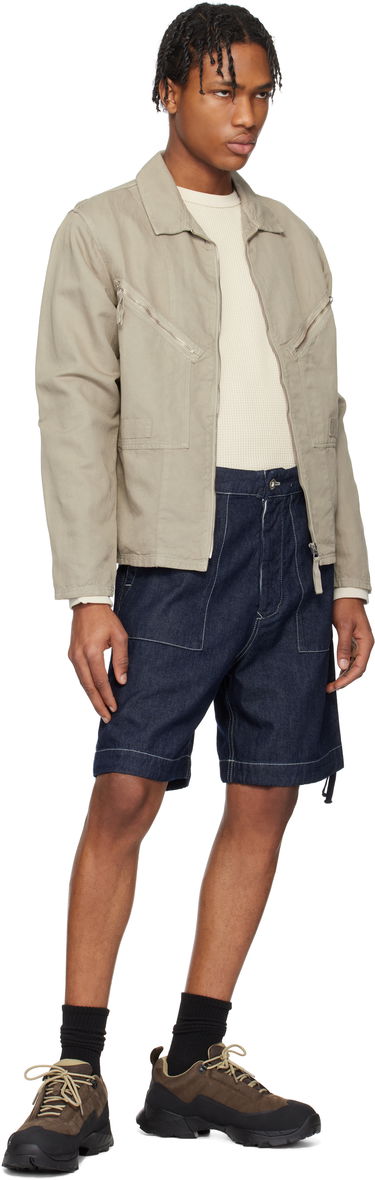 Bomberjakke C.P. Company C.P. Company Cotton Linen Zip Overshirt Beige | 18CMOS103A-006273G, 4