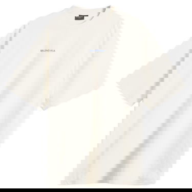 T-shirt Balenciaga Balenciaga Men's Logo Medium Fit T-Shirt, Size Large Hvid | 764235-TSVO9-8016, 0