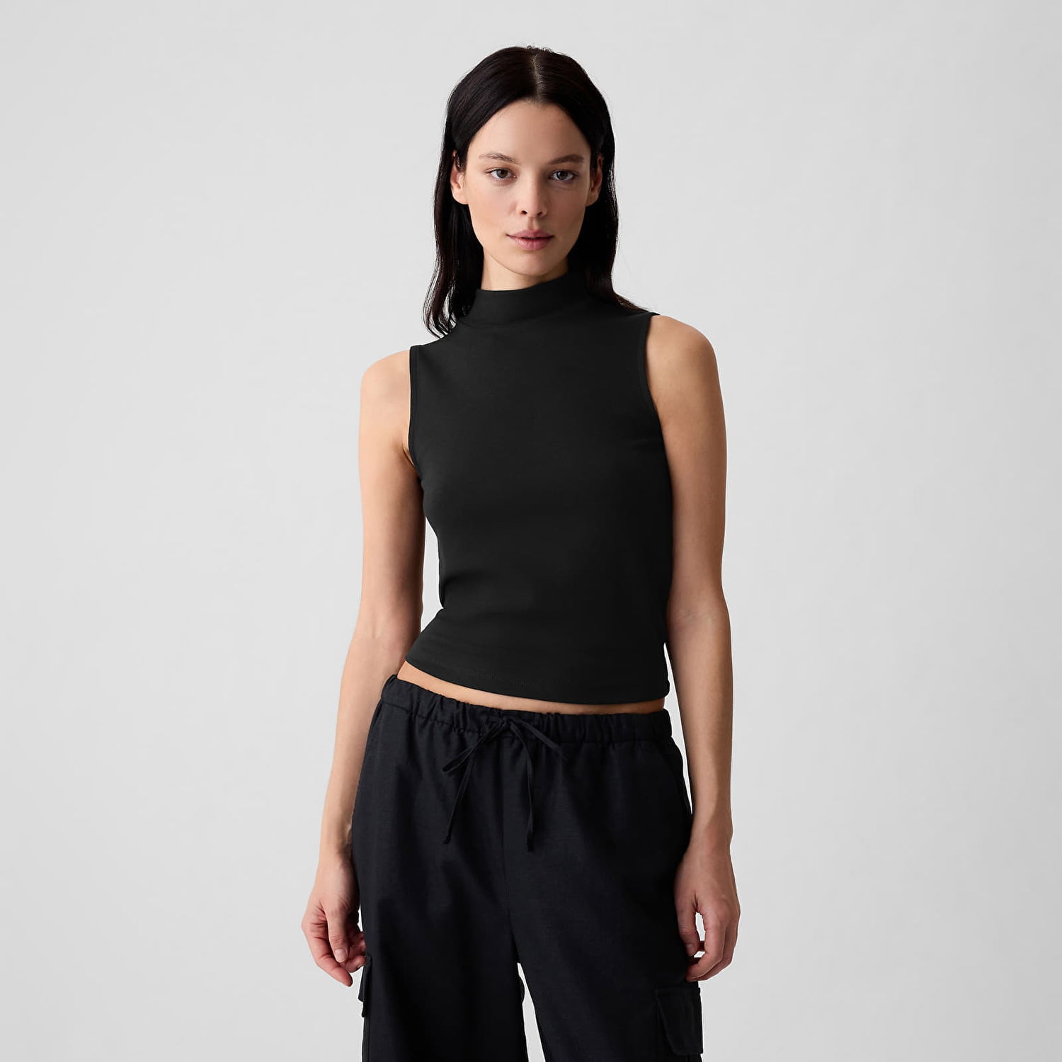 Tøj og tilbehør GAP Sleeveless Modal Mock Neck Black XXS Sort | 583620-00, 0