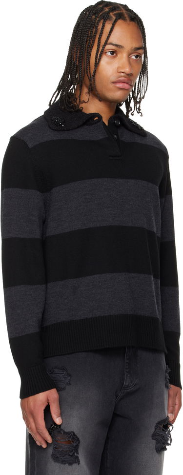 Polo skjorte Simone Rocha Simone Rocha Embellished Fuzzy Collar Rugby Polo Flerfarvet | VMK13SB 0646, 4