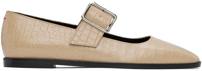 Skopleje Aeyde Aeyde Sunny Buckle Ballerina Flats Beige | A11-FL-GRZS15FL127-FW24-957-065, 0