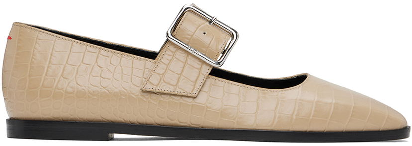 Skopleje Aeyde Aeyde Sunny Buckle Ballerina Flats Beige | A11-FL-GRZS15FL127-FW24-957-065