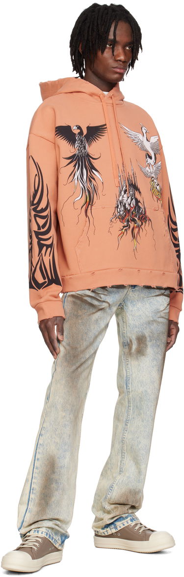 Sweatshirt Who Decides War Who Decides War Nefarious Winged Graphic Hoodie Orange | 1110400004SS25, 3