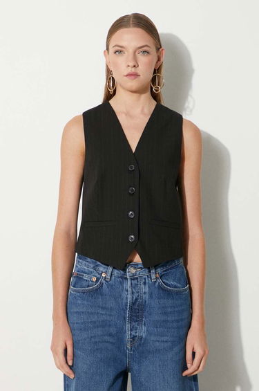 Vest Samsoe Samsoe Samsoe Samsoe Saramona Pinstripe Vest Sort | F24100047, 0