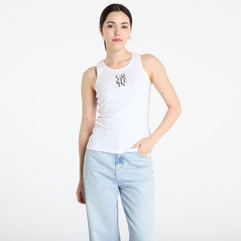 Tanktop CALVIN KLEIN Calvin Klein Jeans Cotton Rib Tank Top Hvid | LV044C219G YAA