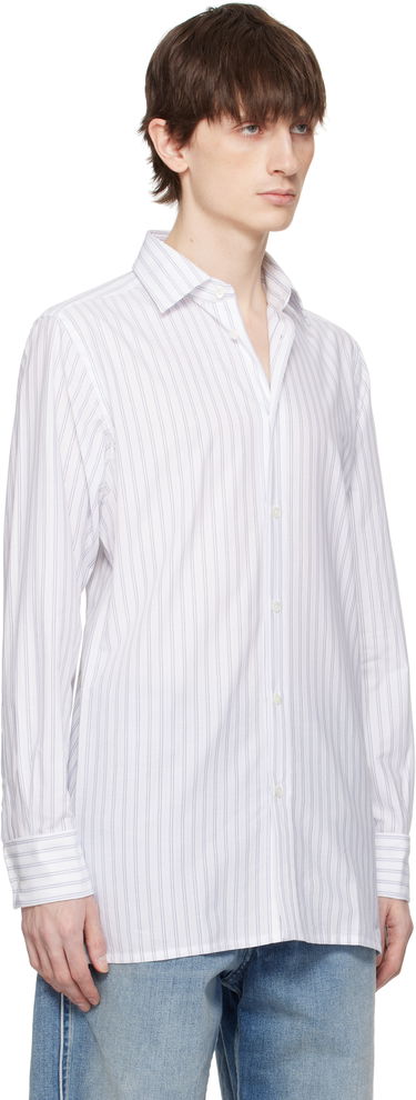 Skjorte Maison Margiela Maison Margiela Striped Long-Sleeved Shirt Hvid | S50DT0048 M35280, 1