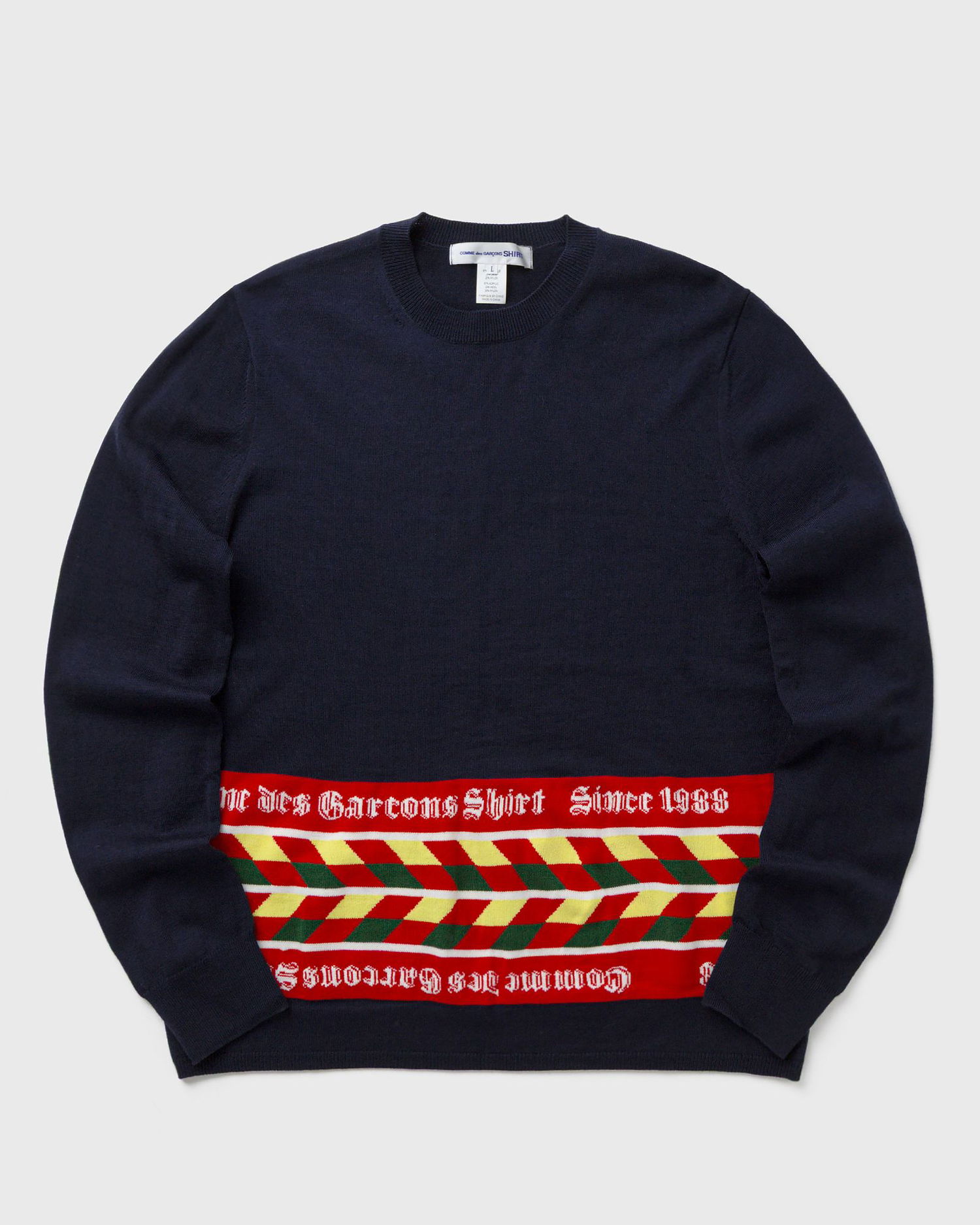 Sweater Comme des Garçons Striped Crewneck Knitted Sweater Mørkeblå | FP-N002-W25-2, 1