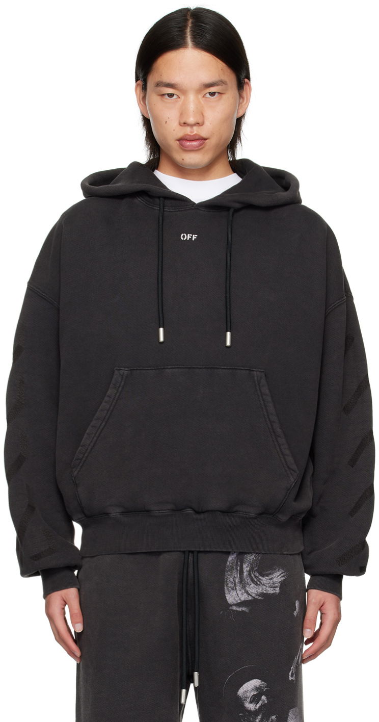 Sweatshirt Off-White Black S.Matthew Over Hoodie Sort | OMBB118C99FLE0021077