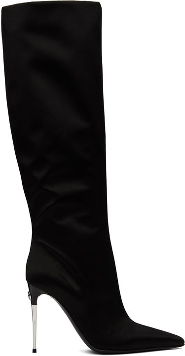 Sneakers og sko Dolce & Gabbana Tall Satin Boots Sort | CU1126 A7630, 0