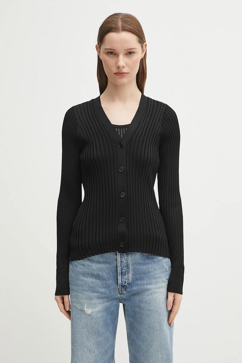 Sweater Anine Bing Matheo Ribbed V-Neck Cardigan Sort | A.09.10942