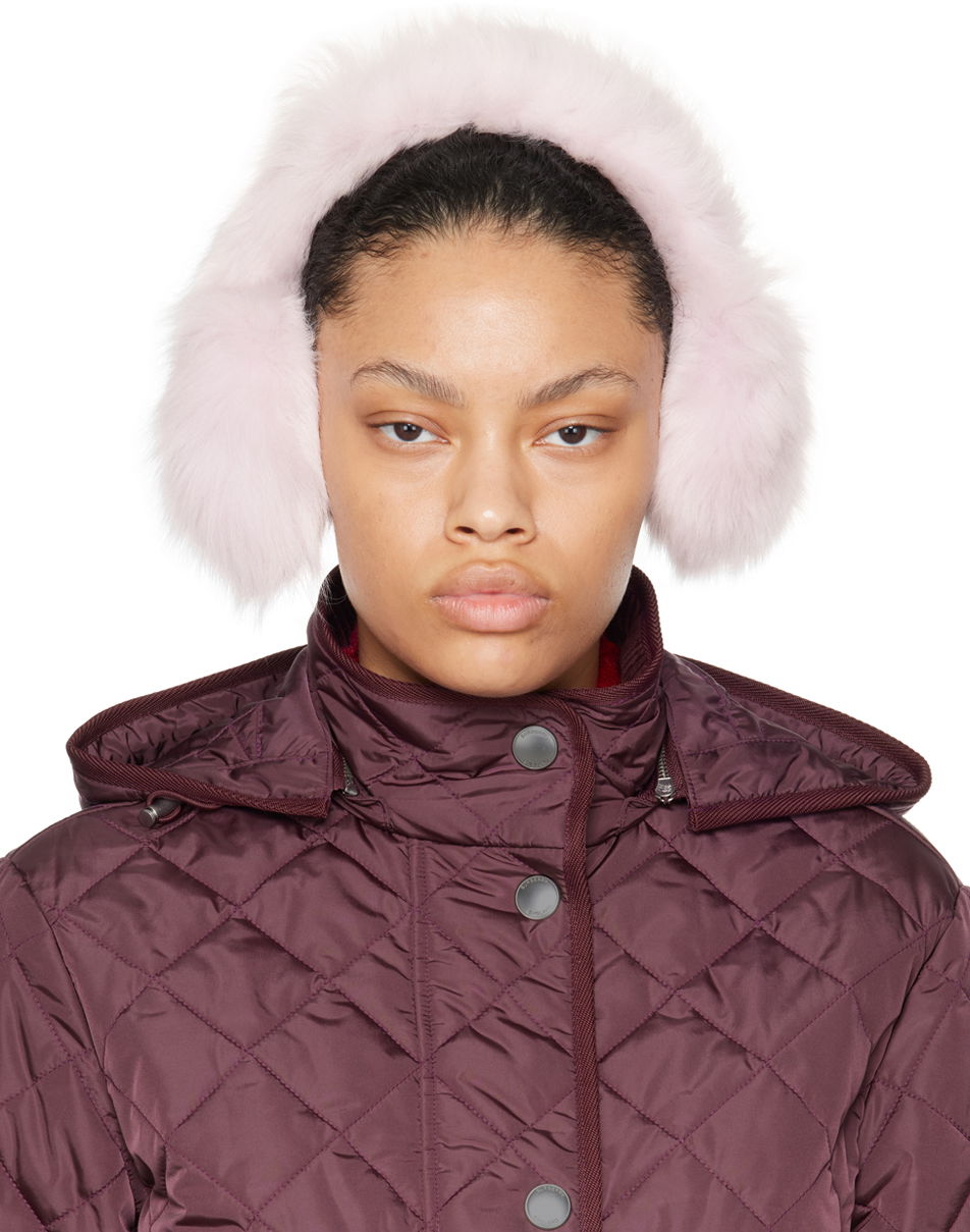 Beanie Burberry Sheep Leather Shearling Ear Warmers Lyserød | 8079509, 0