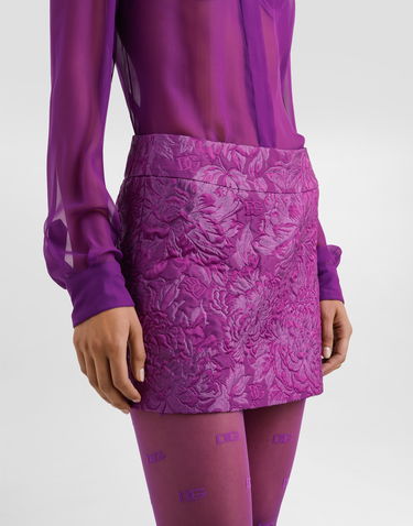 Nederdel Dolce & Gabbana Dolce & Gabbana Brocade Miniskirt Lilla | F4A8CTHJMQOF0571, 3