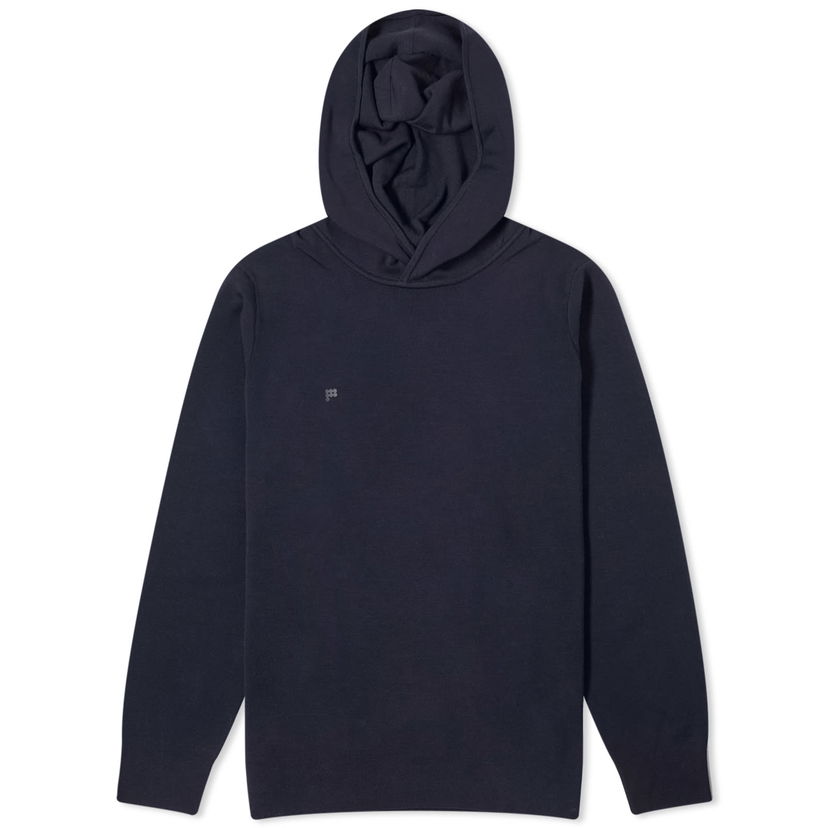 Sweatshirt PANGAIA Pangaia Regenerative Merino Knit Slim Fit Hoodie, Size Small Mørkeblå | 100012738672