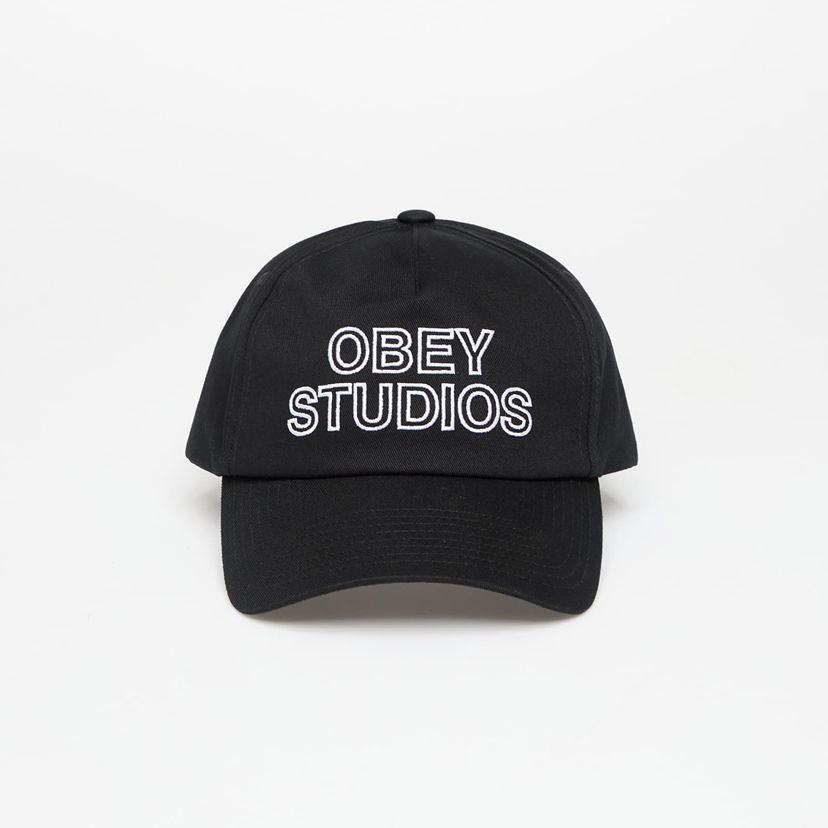 Kasket OBEY OBEY Studios 5 Panel Strapback Cap Sort | 100490139-BLK