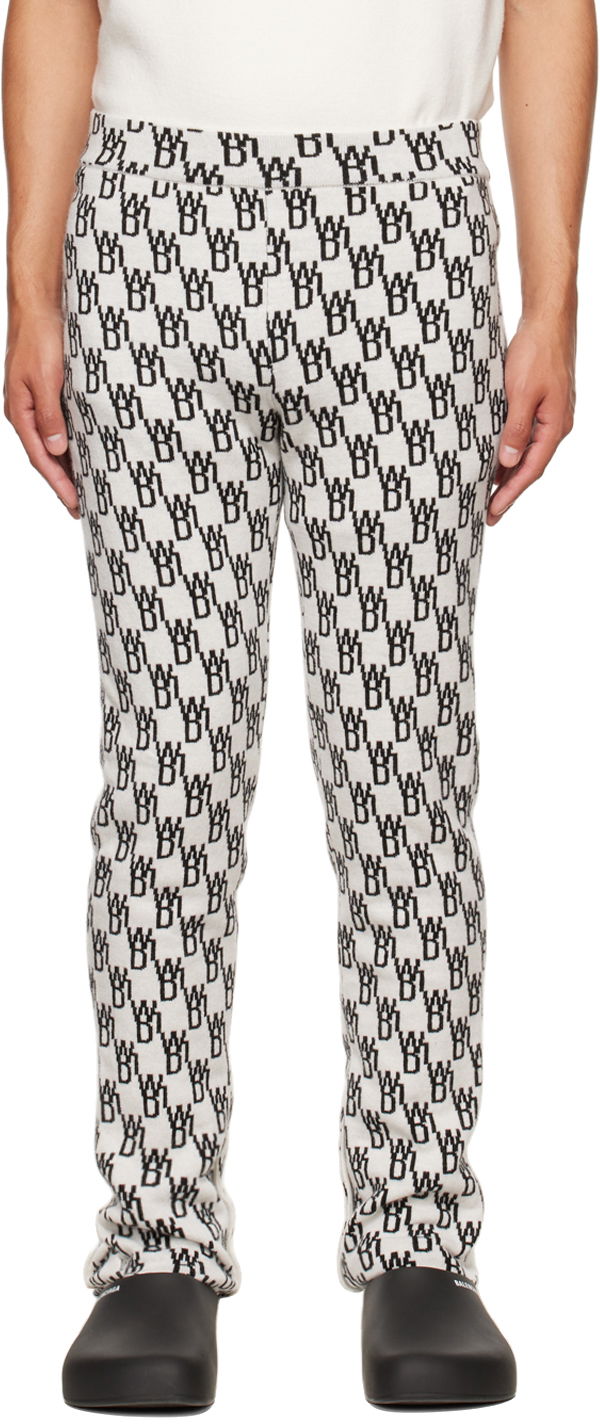 Bukser We11done We11done Jacquard Lounge Pants Hvid | WD-KP9-20-096-W-IV