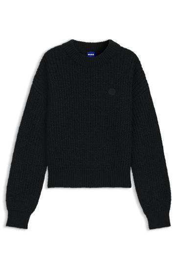Sweater BOSS Relaxed-fit knitted sweater with Happy HUGO badge Sort | 50548138