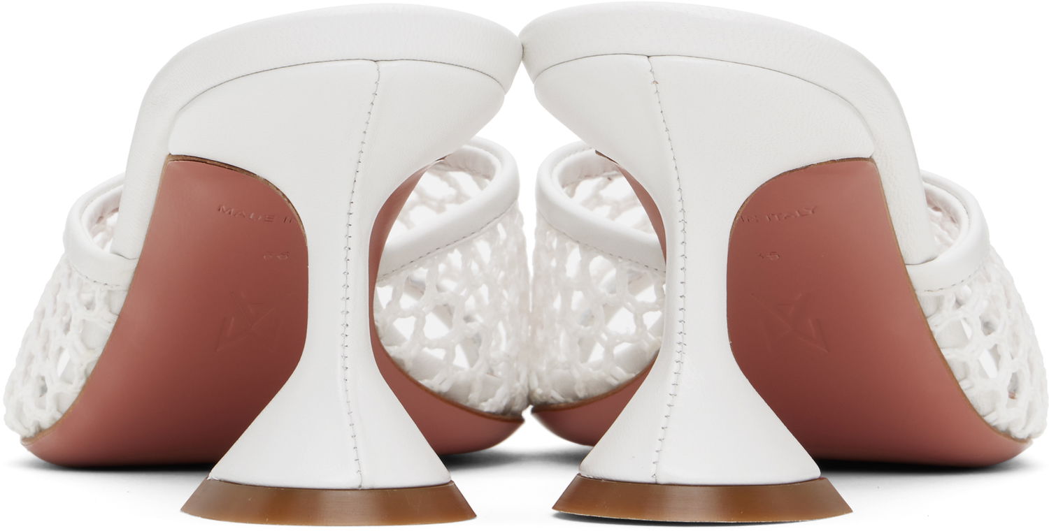 Skopleje Amina Muaddi Amina Muaddi Lupita Net 70 Heeled Sandals Hvid | LUPITA NET 70, 1