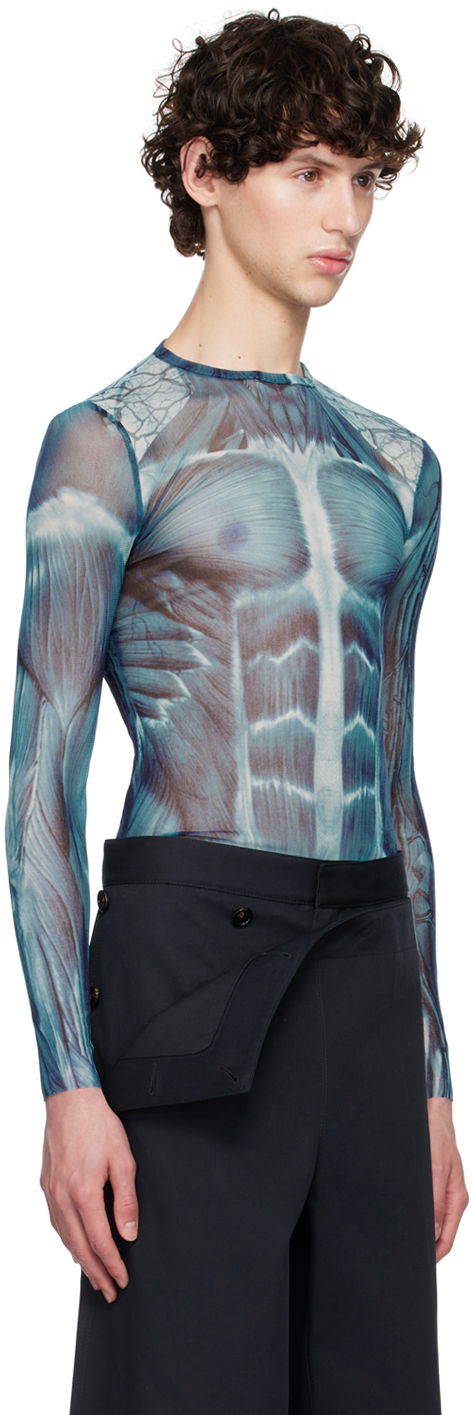 Krop Jean Paul Gaultier Jean Paul Gaultier 'The Écorché' Long Sleeve T-Shirt Blå | 24/30-F-TO210-T554-505601, 1